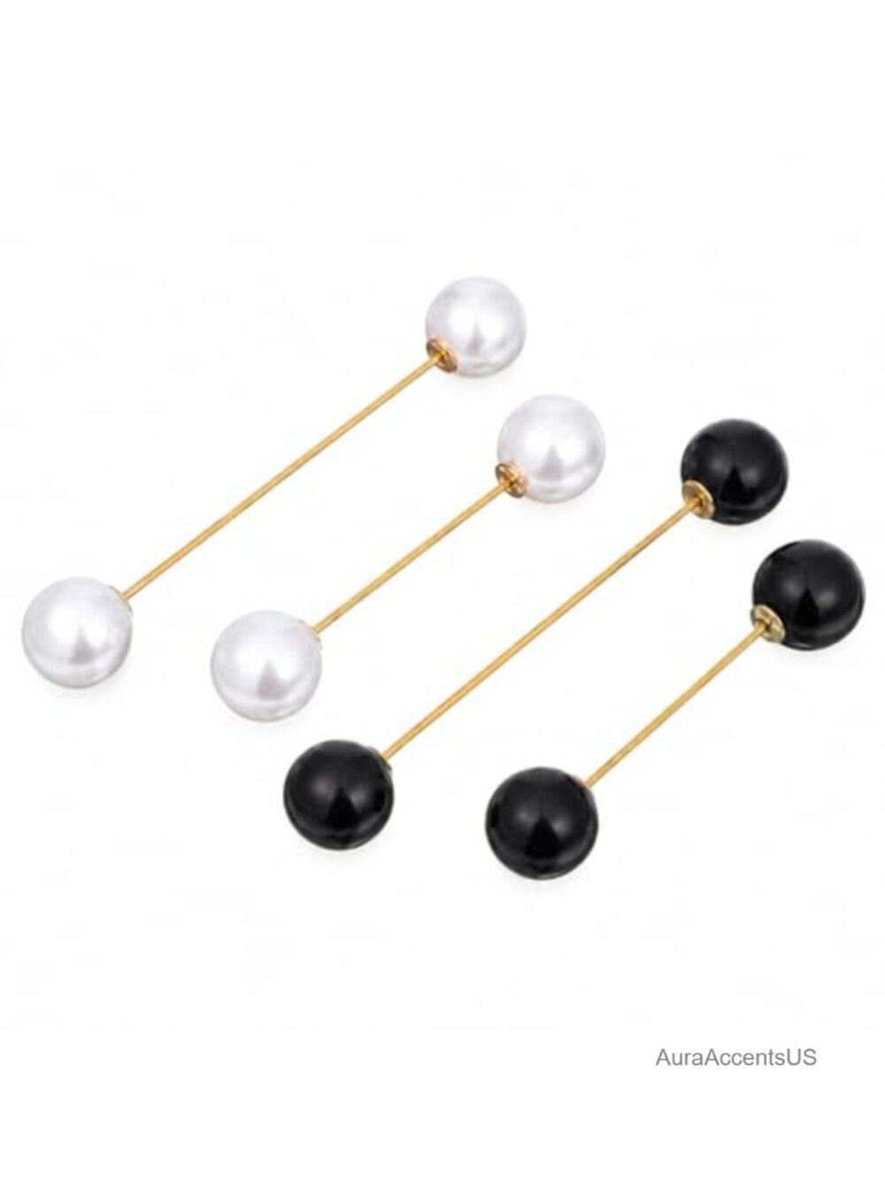 Double Faux Pearl Brooch Pins Set of 4 for Sweater Shawl Cardigan Dress
